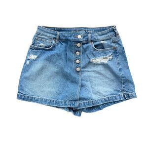 American Eagle Distressed Denim Mom Skort size 8